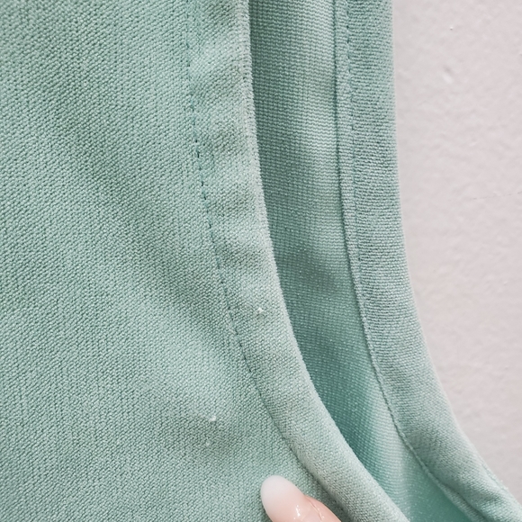 VTG Vest Rare Mint Green Pastel Shade Snap Down Sweatshirt w/ Pockets! Size 12 - Picture 7 of 13